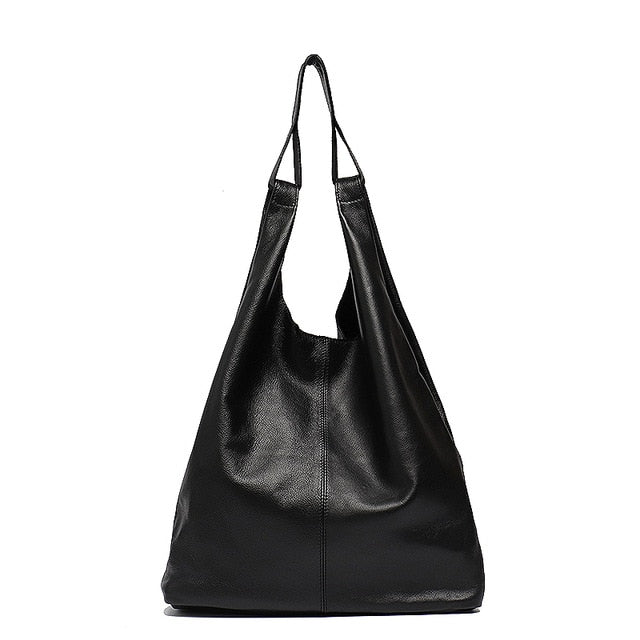 Large Casual Leather Shoulder Bag