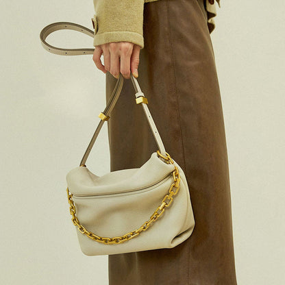 Leather Pleated Cloud Shoulder Bag