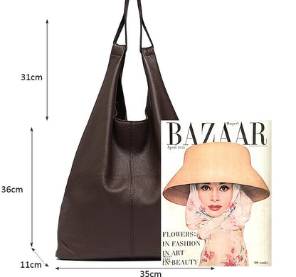 Large Casual Leather Shoulder Bag